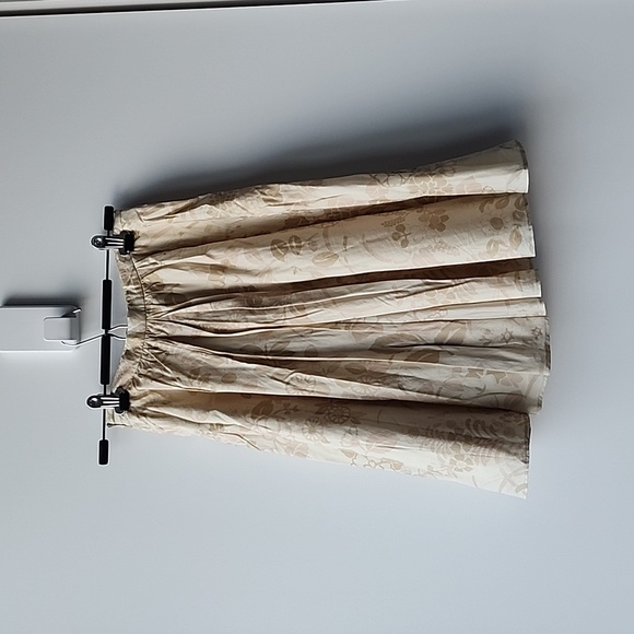 Club Monaco Knee Length Tonal Floral 100% Cotton A Line Skirt - Picture 5 of 6